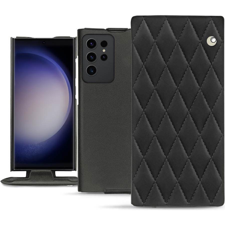 Noreve Lederschutzhülle vertikal (Samsung Galaxy S23 Ultra), Smartphone Hülle, Schwarz