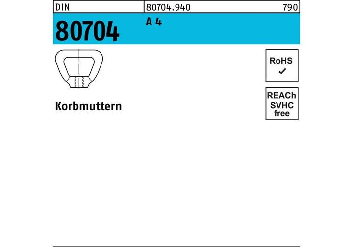 Produktbild Korbmutter DIN 80704 M 8 A 4