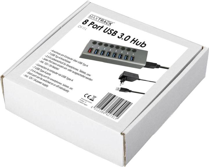 Actual product image Maxtrack 8 port USB 3.0 hub (8 Ports)