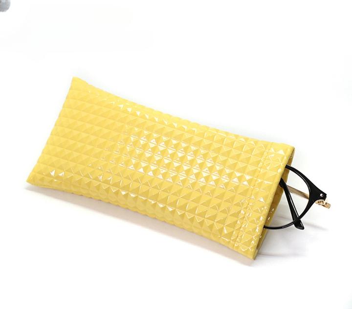 Cover-Discount Brillenkoker met ruitstructuur, glanzend