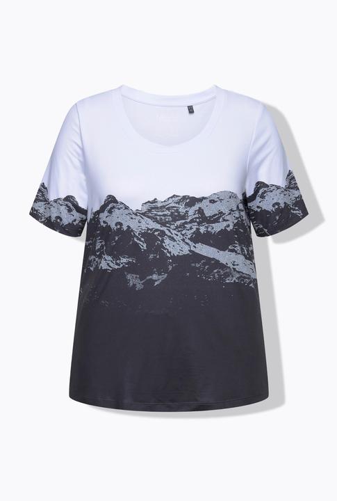 Actual product image Ulla Popken Quick Drying Mountain Print Short Sleeve Thermal Tee (42, 44)