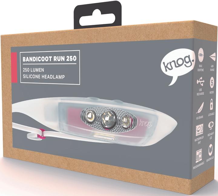 Produktbild knog. Stirnlampe Bandicoot Run 250, Rosa (250 lm)