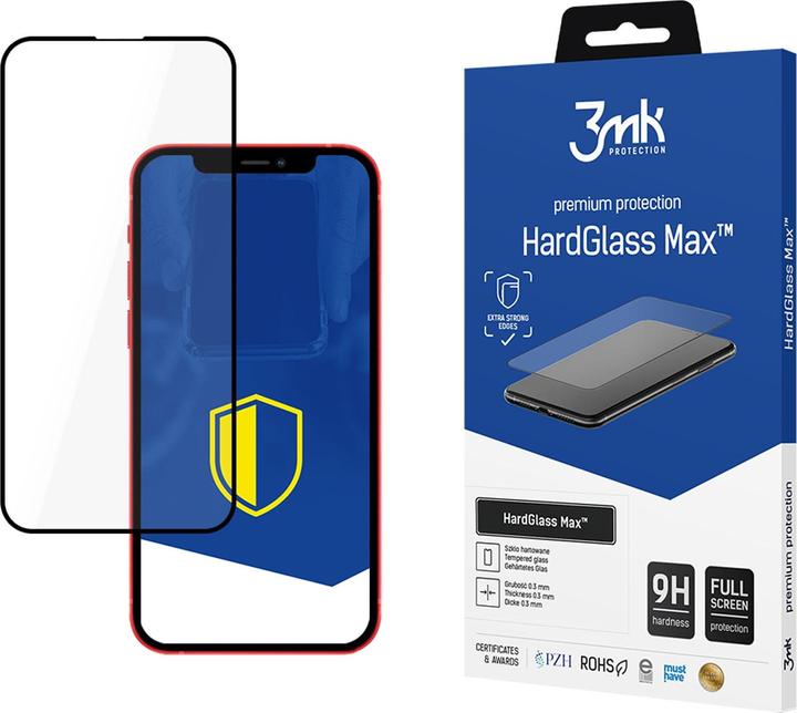 3MK HardGlass Max for iPhone 13 Pro black frame (1 Stück, Apple iPhone 13 Pro)