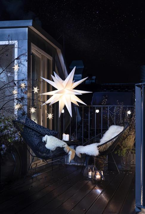 Actual product image Novaliv Poinsettia decorative star | 40cm WHITE | indoor and outdoor | for E14 bulb with thread