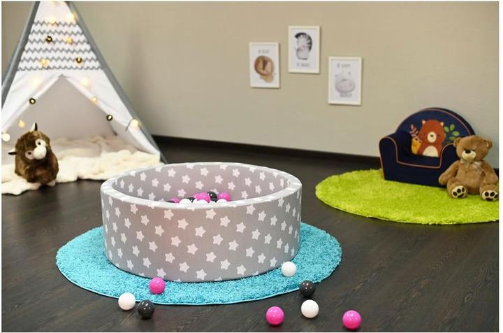 Actual product image Knorrtoys Bällebad soft - "Grey white stars" - 300 balls creme/grey/rose (ca. 6cm Durchmesser)