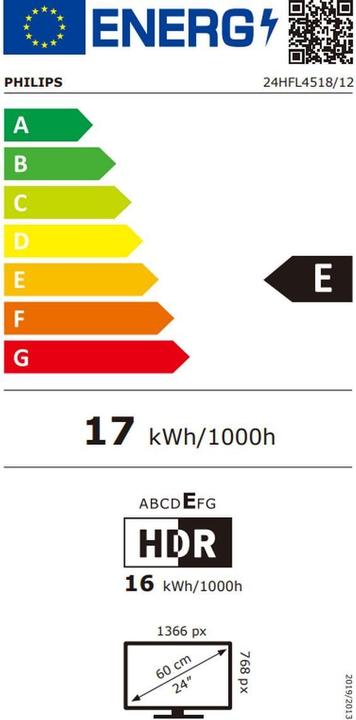 Energie-Label Philips 24HFL4518/12 (24", LCD, HD)