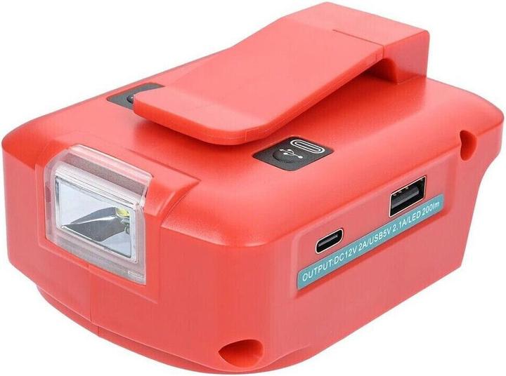 LKD Powerbank Adapter für Milwaukee 18V mit LED Licht und USB-C (18 V)