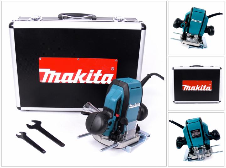 Produktbild Makita RP 0900 K - 900 Watt Oberfräse 8 mm im Alu Werkzeugkoffer