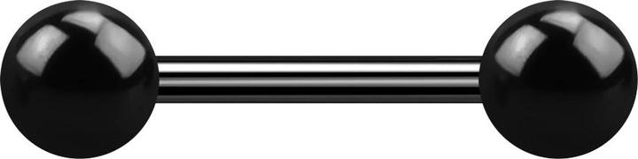 Produktbild Star Piercing Barbell schwarz mit zwei Kugeln (ohne Messing, Chirurgenstahl 316L)
