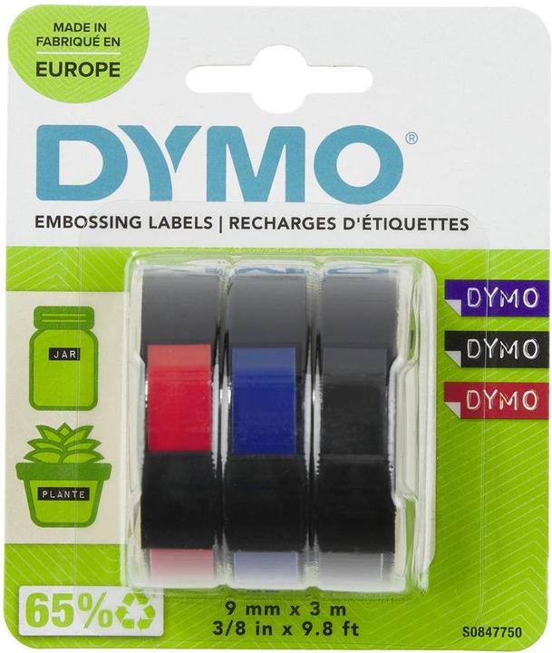 Produktbild Dymo Prägeband 3D (0.90 cm, Blau, Schwarz, Rot)