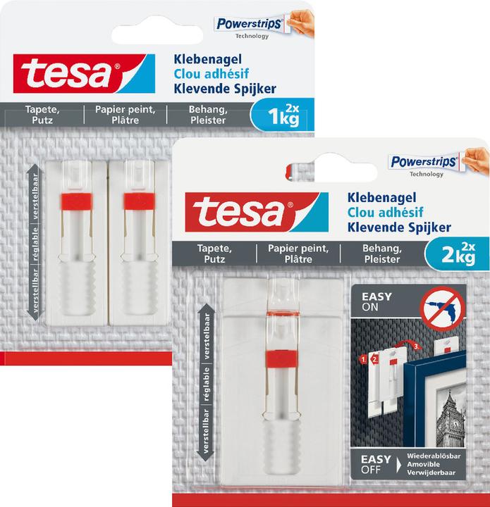 Actual product image tesa Adhesive nail wallpaper & plaster height adjustable