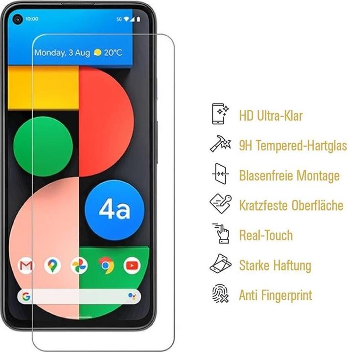 Produktbild Protectorking 1x echtes Tempered 9H Panzerhartglas 3D KLAR (1 Stück, Google Pixel 4a)