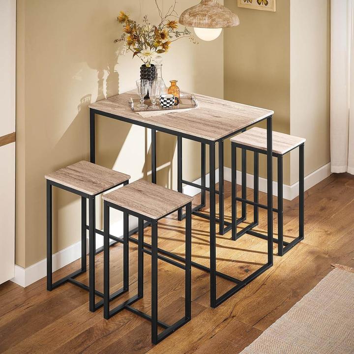 Produktbild SoBuy Bartisch mit 4 Hockern (100 x 60 x 96 cm)