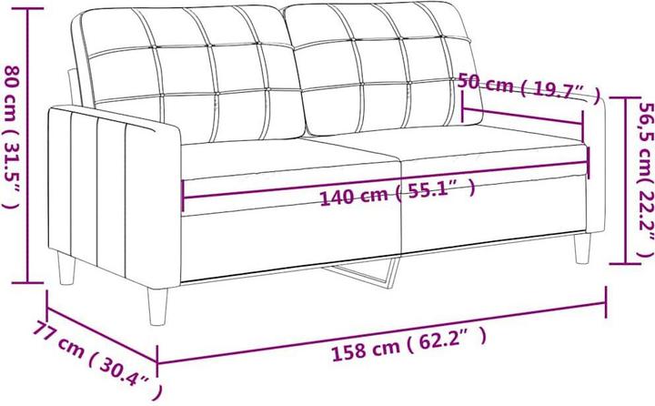 Produktbild vidaXL 2-Sitzer-Sofa (2-Sitzer)