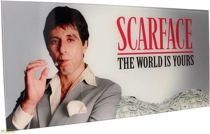 SD Toys Scarface Glasposter The World Is Yours (Grey Background) 60 x 30 cm