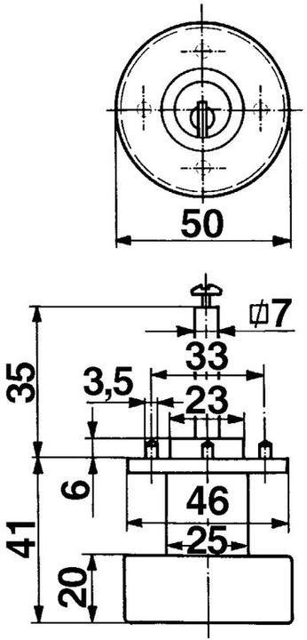 Actual product image Heusser 3411 / 3412 rotary knobs (Door handle)