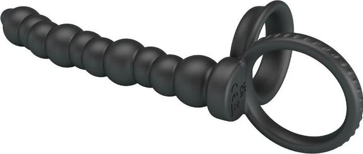 Actual product image Pretty Love Dillion Double Penetration Cock Ring Black (23 cm)