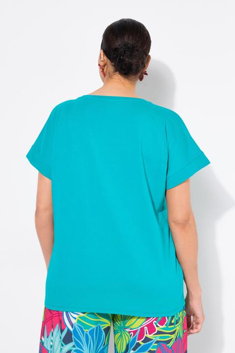 Image du produit Ulla Popken T-shirt oversize, motif fleurs, décolleté rond et manches courtes (58)