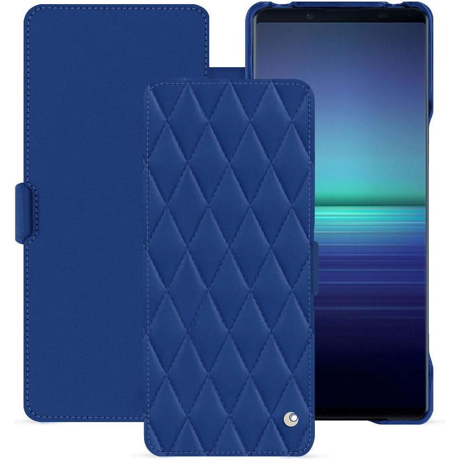 Noreve Lederschutzhülle horizontal (Sony Xperia 1 V), Smartphone Hülle, Blau