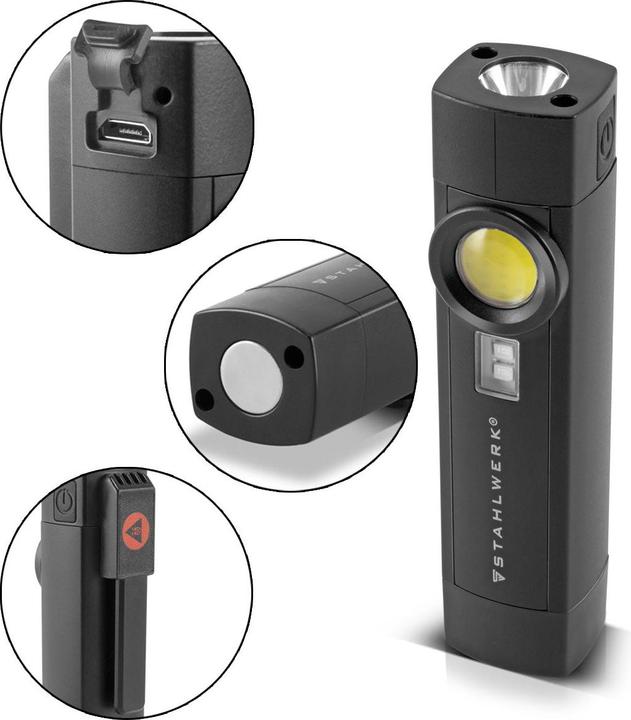 Actual product image Stahlwerk LED work light AL-3 ST with 4 light modes including UV light