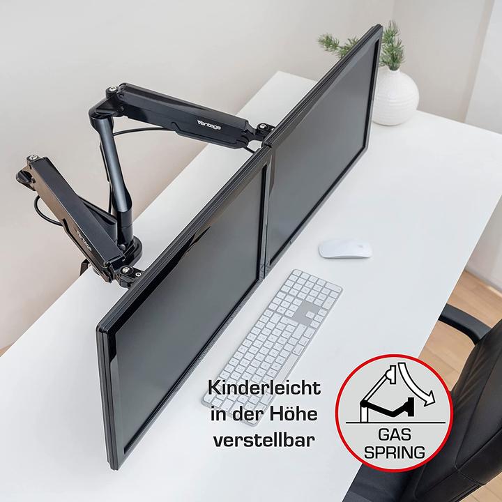 Image du produit Vantage Bras pour écran Premium duo 75x100 2x 9kg 36" noir (Tables, 32", 9 kg)