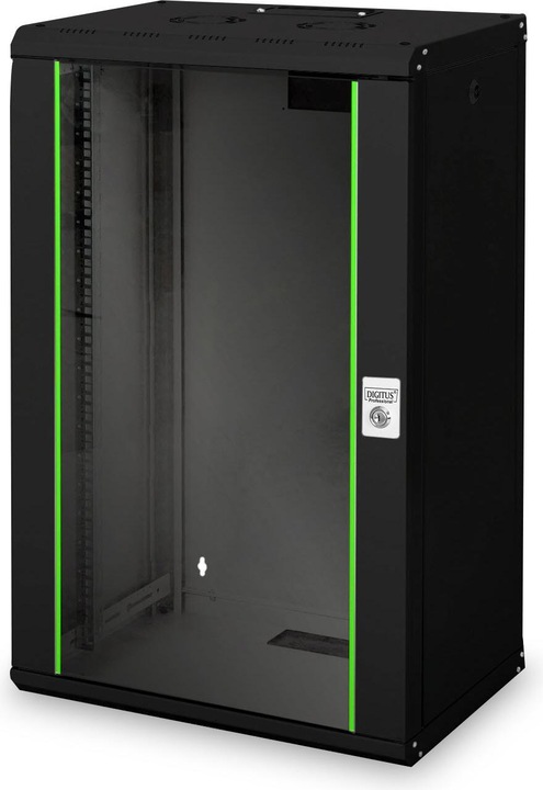 Actual product image Digitus 20U wall mounted housing 998x600x450 mm colour black RAL 9005 (20 RU, 19 inch rack)