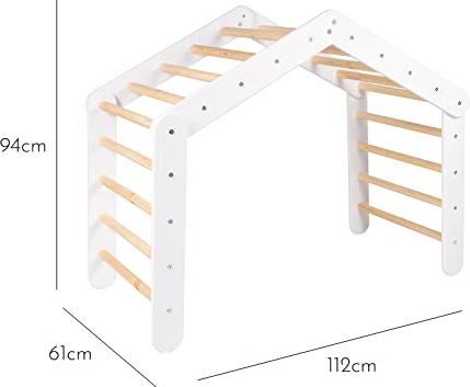 Produktbild Activity Board Grosses Haus mit Faltbarer Kinderleiter 112x61x94 cm für das Zimmer, Holz, Leinen, Baumwolle