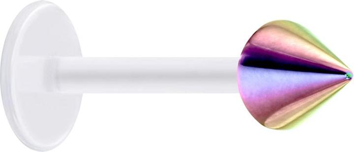 Produktbild Star Piercing Micro Labret transparent mit Cone farbig (Kunststoff, ohne Messing, Chirurgenstahl 316L)