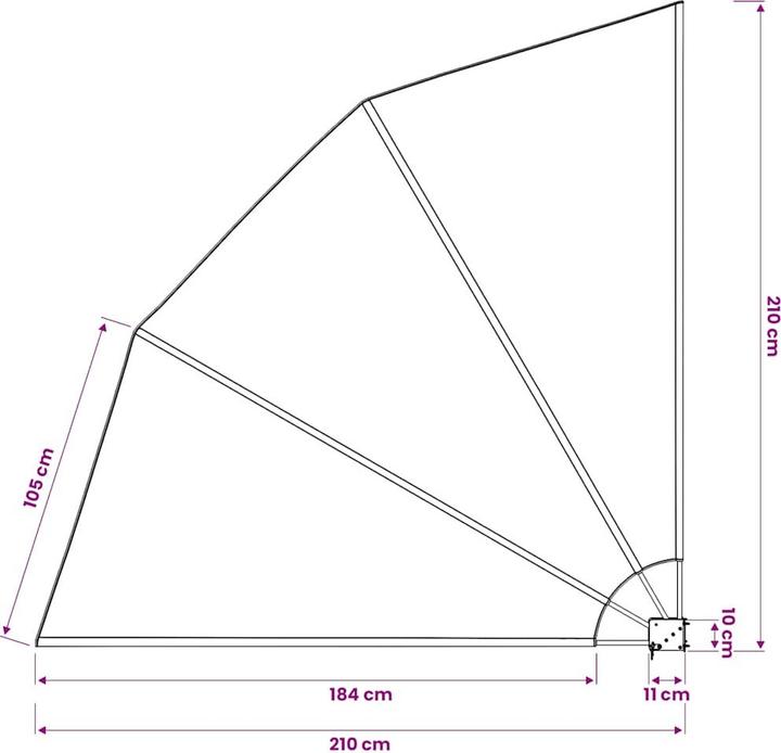 Produktbild vidaXL Seitenmarkise (2.10 m)