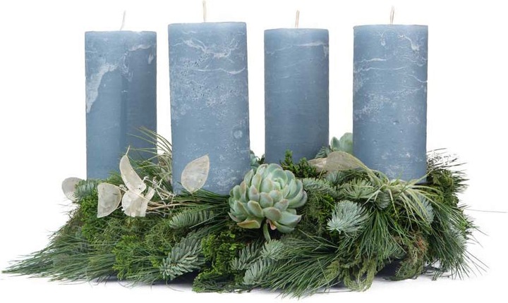 Immagine prodotto VEG and the City Corona d'Avvento blu con Echeveria (50 cm)