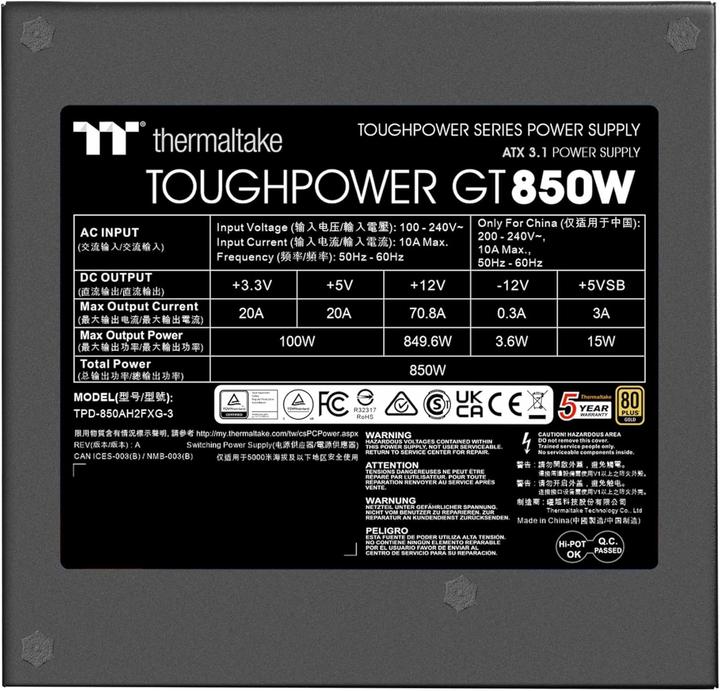 Image du produit Thermaltake Toughpower GT 850W (850 W)