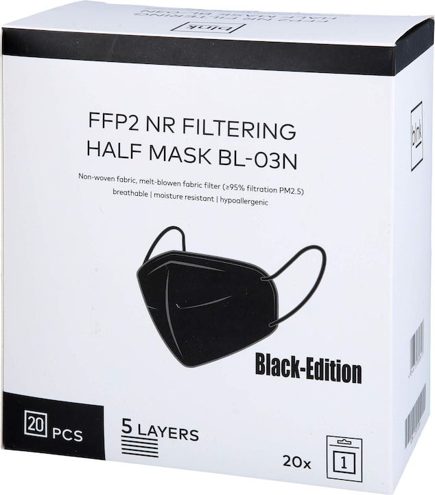 Immagine prodotto blnk Maschera igienica da 20 pezzi ** nero (FFP2, 20 x)