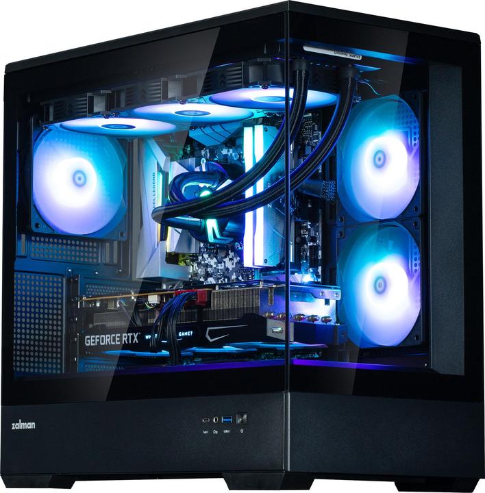 Actual product image Zalman GHE P30 micro-ATX case Tempered Glass Panoramic View - Black/White (mATX, Mini-ITX)