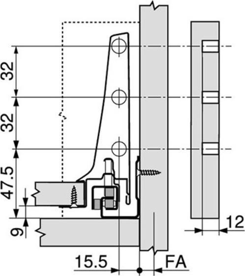 Produktbild Blum Komplett-Frontschubkasten-Set TANDEMBOX K / D mit Reling, grau RA