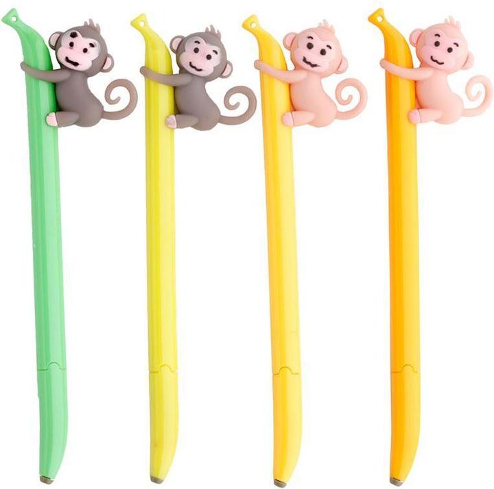 Produktbild Puckator Affe Banane feine Spitze Kugelschreiber Kuli (yellow/pink)