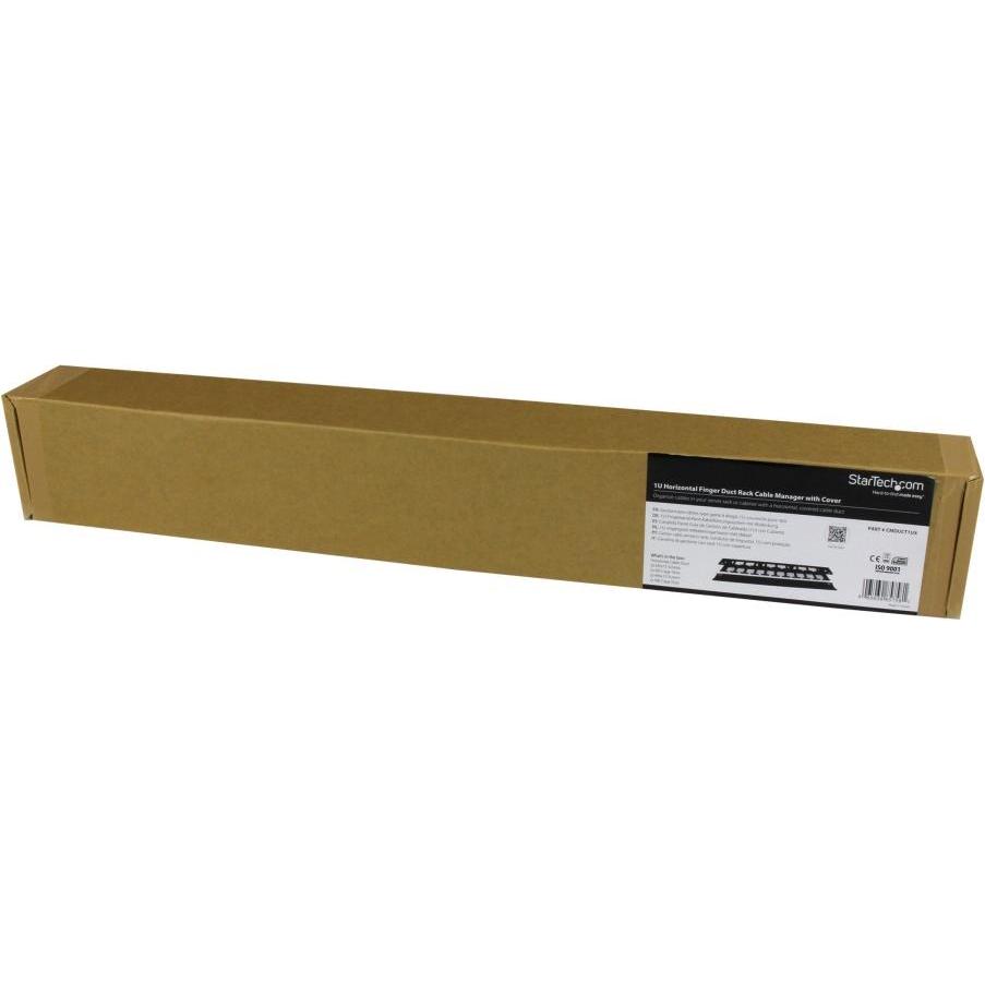 StarTech .com 1U Horizontal Finger Duct Rack Cable Management Panel with Cover - Server Rack Cabl..., Accessori per armadio rack
