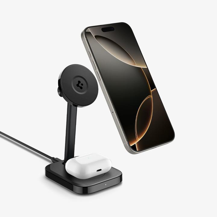 Spigen ArcField MagSafe Wireless Charger 2-in-1 Qi2 15W black (15 W)