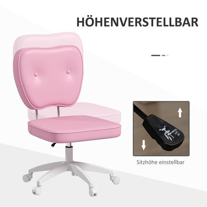 Image du produit Swisshandel24 Chaise de bureau, jusqu'à 120kg, similicuir, rose (42 - 52 cm)