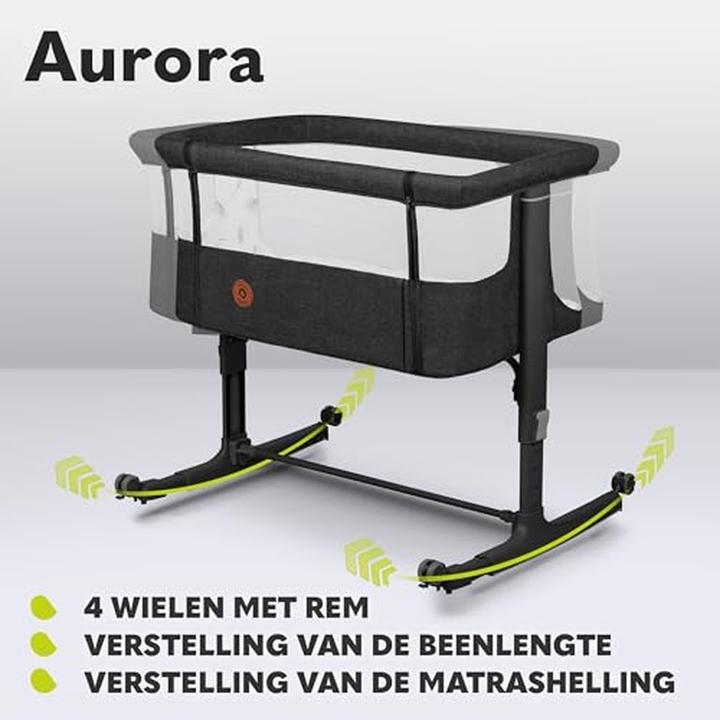 Actual product image Lionelo Aurora 3in1 Co -sleeper - Baby cot up to 9 kg - Grown - 4 wheels with brake - Camping bed