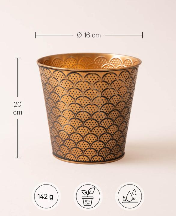 Produktbild Esmée Blumentopf / Übertopf Orient, Blech (16 cm)