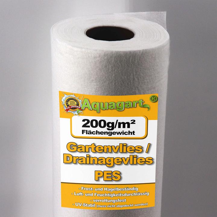 Image du produit Aquagart 95m² Geotextilvlies Gartenvlies Unkrautvlies Drainagevlies 200g 1,9m