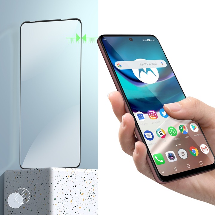 Actual product image Avizar 9H hardness glass display protection film (1 Piece, Motorola Moto G42)