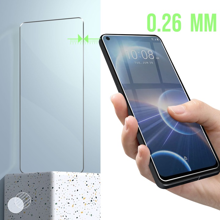 Produktbild Avizar 9H Härtegrad Glas-Displayschutzfolie (1 Stück, HTC Desire 22 Pro)