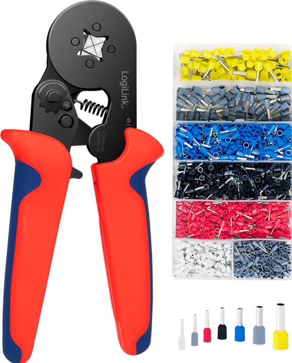 Actual product image LogiLink Wire end ferrule crimping pliers incl. 1200 wire end ferrules (180 mm)