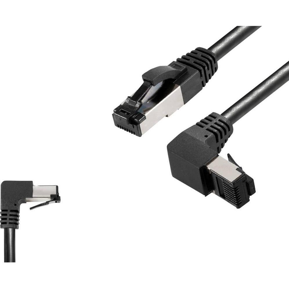 BKL Electronic 144019 RJ45 Netzwerkkabel, Patchkabel CAT 8.1 S/FTP 2 m Schwarz H (S/FTP, CAT8.1, 2 m), Netzwerkkabel