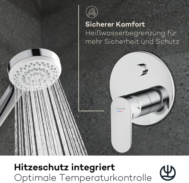 Produktbild Kludi X1 Unterputz Wannefüll-& Brause-Einhandmischer, push & switch