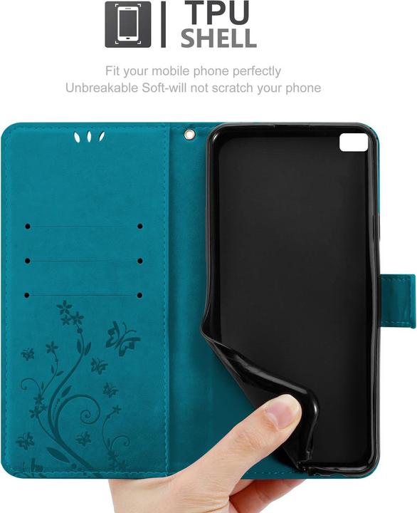 Produktbild Cadorabo Flower Book Cover (Huawei P8)