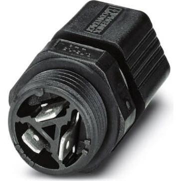 Phoenix Pannello passante 3pin Q 1.5/3FL/1#1641594, Cavo + Spina elettrica, Nero