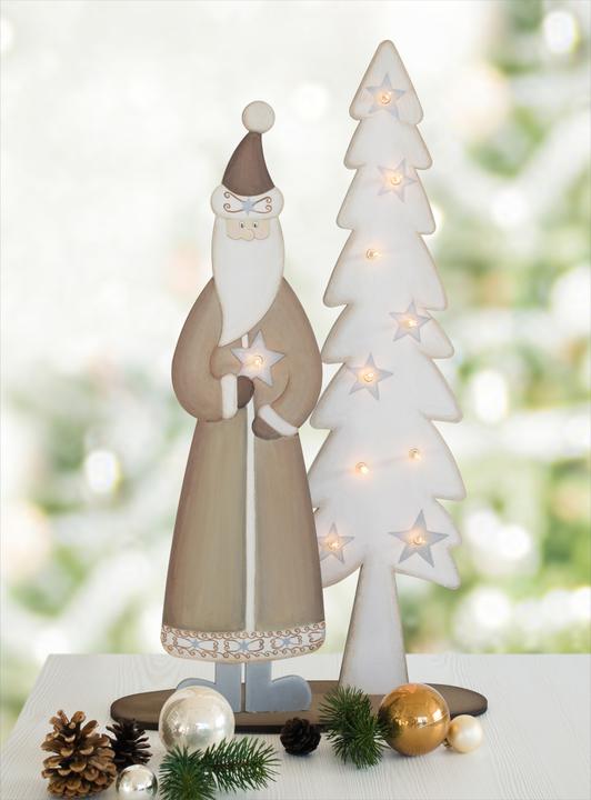 Immagine prodotto VBS Figura in piedi "Babbo Natale con abete", può essere illuminata (52 x 14 cm)