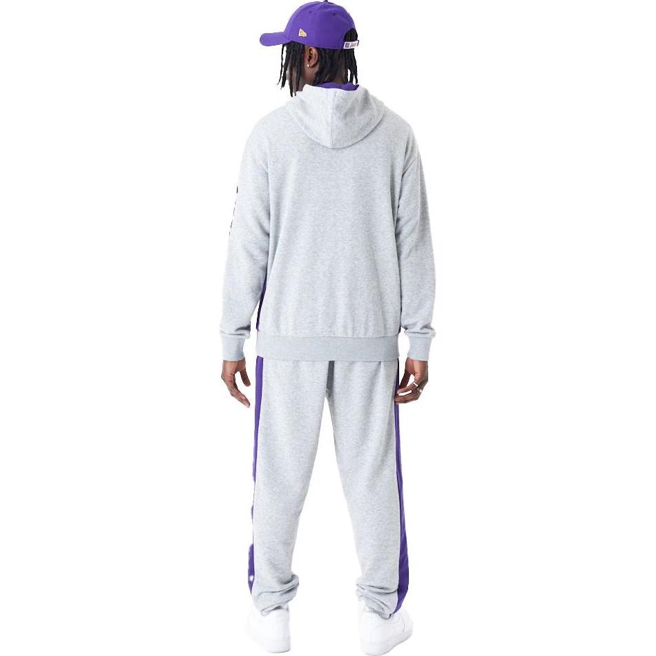 Thumbnail - New Era, Herren, Pullover, Oversized Hoody MESH PANEL Los Angeles Lakers - L, Grau, (L)